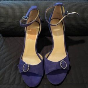 Purple suede open toe 3" heel